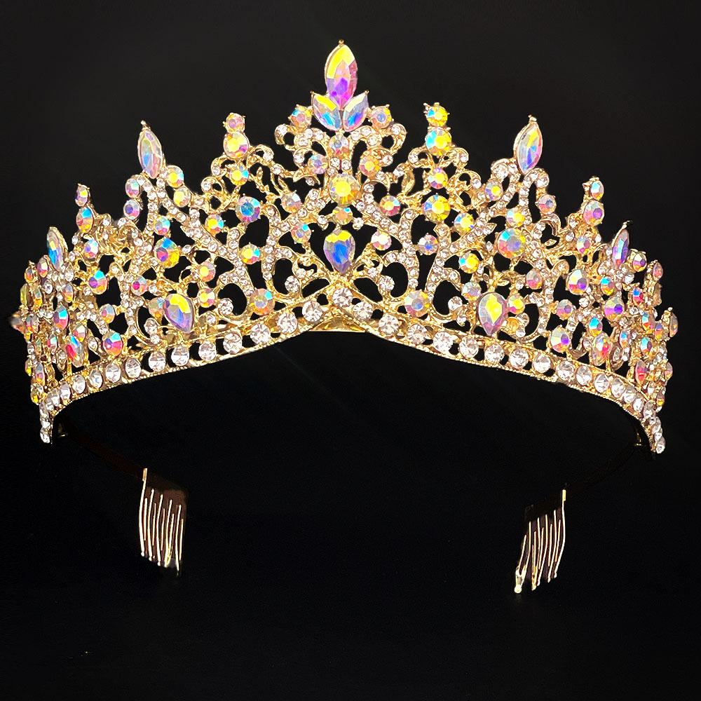 

Корона невесты Головной убор Вечеринка по случаю дня рождения Сплав Повязка для волос Стразы Аксессуар для волос королевы Свадебное платье Корона