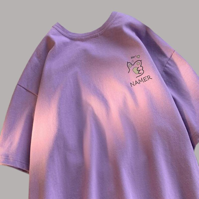 Original Cotton Short Sleeve Women's Casual Summer Loose Simple Trend Tops