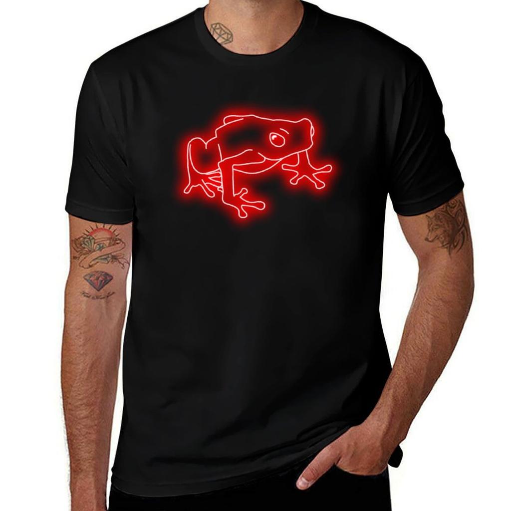 Neon Frog Red Tshirt Basic Tee Shirt For Everyday Outfit
