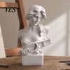 Klavier-Mädchen-Figur Griechische Büste Statue Ornamente, Harzskulptur für Kunststudio-Dekor Und Realistische Gipsstruktur Zeichenübung, Klassisch