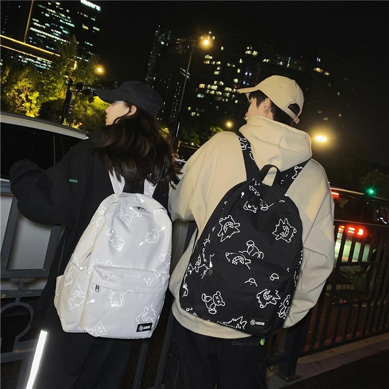 School season student backpack graffiti couple backpack large capacity junior high school campus bag