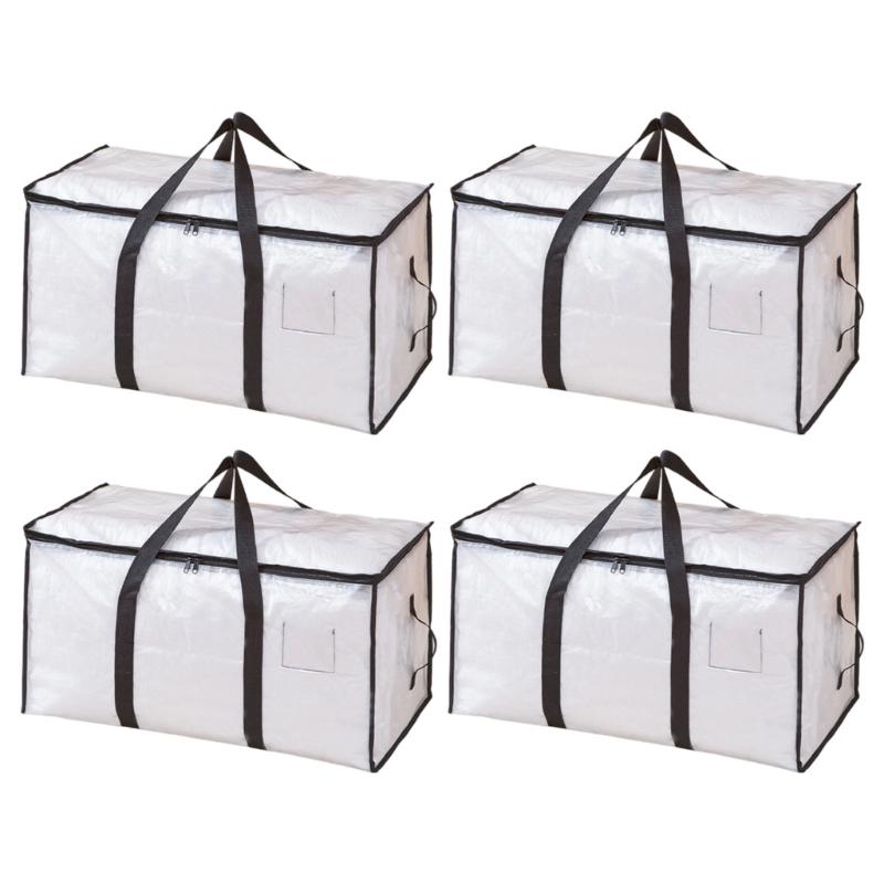 

Прозрачный контейнер-сумка для одежды, большая вместимость, водонепроницаемая ткань, усиленные ручки для домашнего хранения Medium size 88L