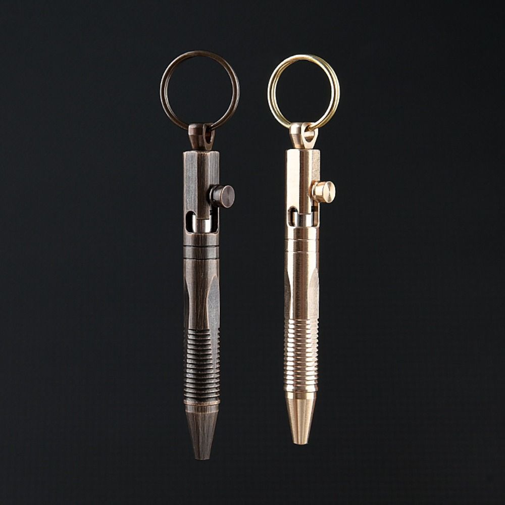 All-Metal Mini Brass Pen Easy Carry Neutral Ballpoint Pen Travel Pocket Pen School Supplies