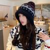 Vintage Knit Beret Wool Blend Warm Hat For Autumn Winter Women