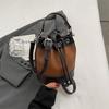 Luxury Designer Bucket Crossbody Bag  New Women Drawstring Vintage Handbags High Quality Patchwork Leather Shoulder Bags