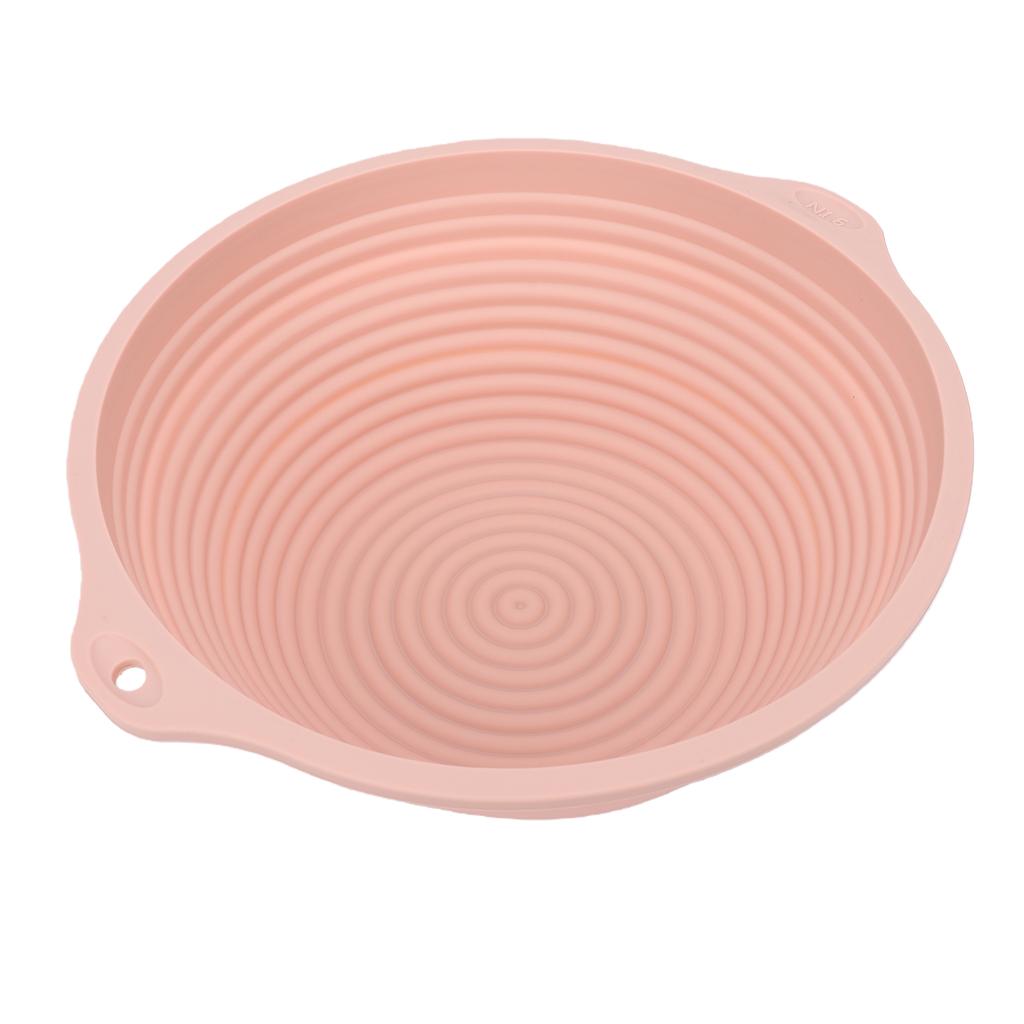 Silicone Bread Proofing Basket Built In Reinforced Steel Rim Ring Round Dough Proofing Bowl Container with Handles