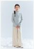 Girls' Half High Collar Knitted Ruffle Edge Sweater