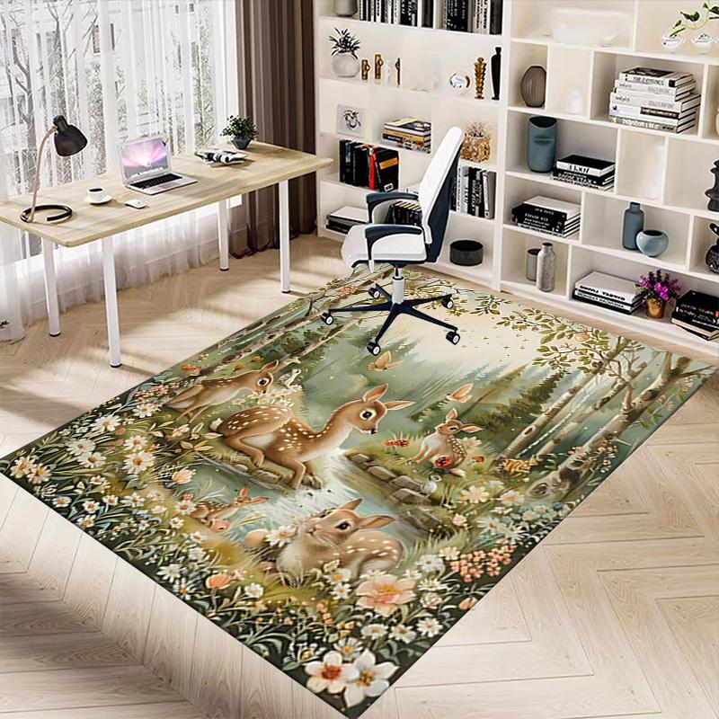 1PC Forest Animals Extra Large Non Slip Floor carpet, Office, family, bedroom Large Area Rug Indoor Rugs, Vibrant Colors
