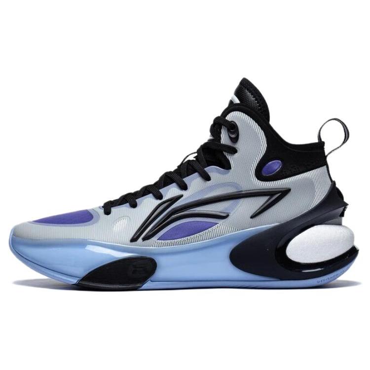 New LiNing YuShuai 17 Cushioned Slip Resistant Mid Top Basketball Shoes Men's Black Gray ABAT043-2