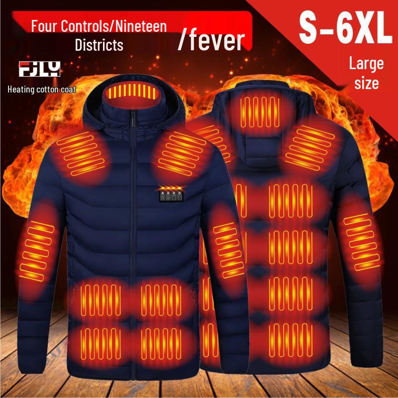 Veste en coton chauffante unisexe avec double contrôle intelligent, chauffage 11 zones, technologie portable, grande taille disponible