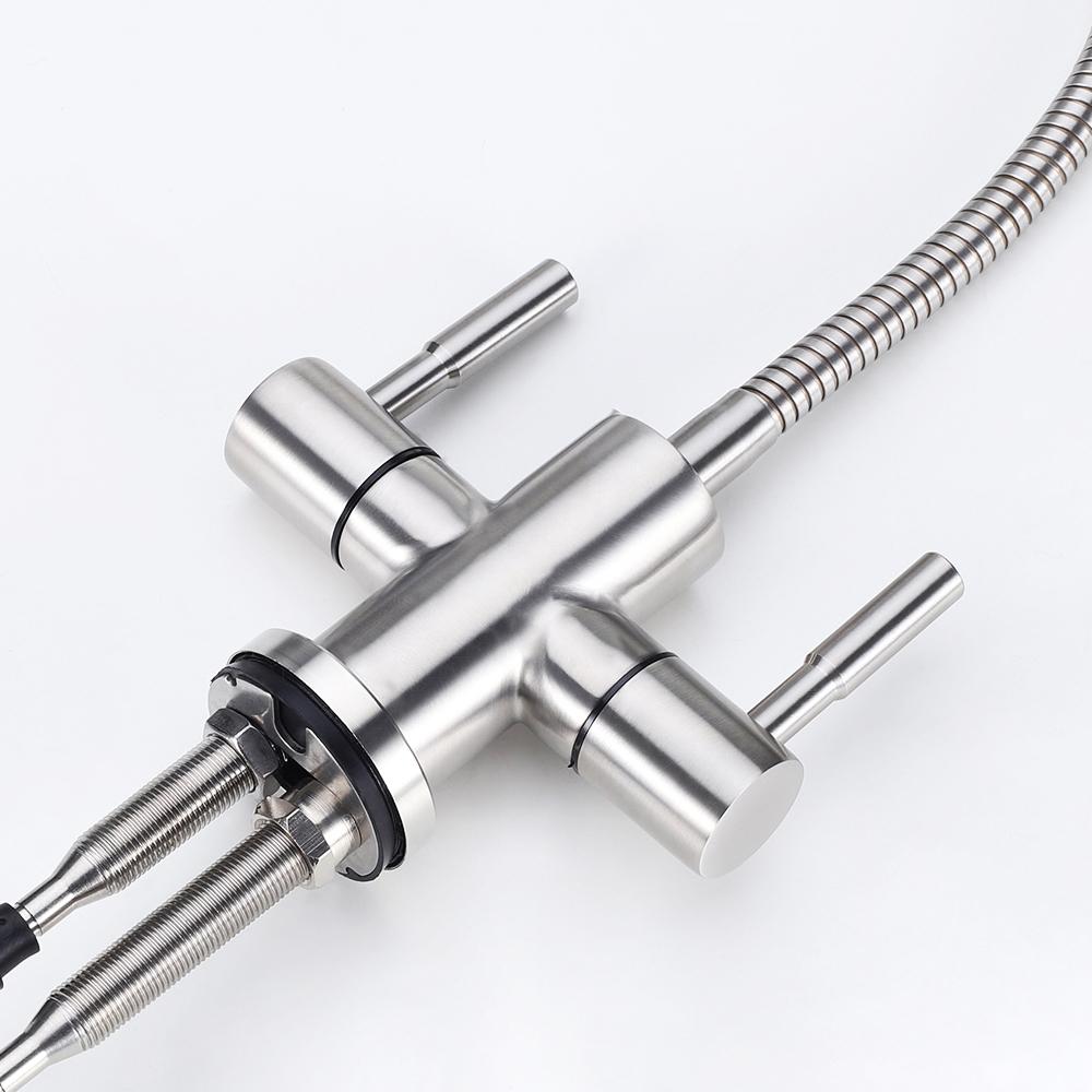 Flexible 304 Stainless Steel Reverse Osmosis Manual Double Handle Faucet Household Eco-friendly Durable for Water Purifier