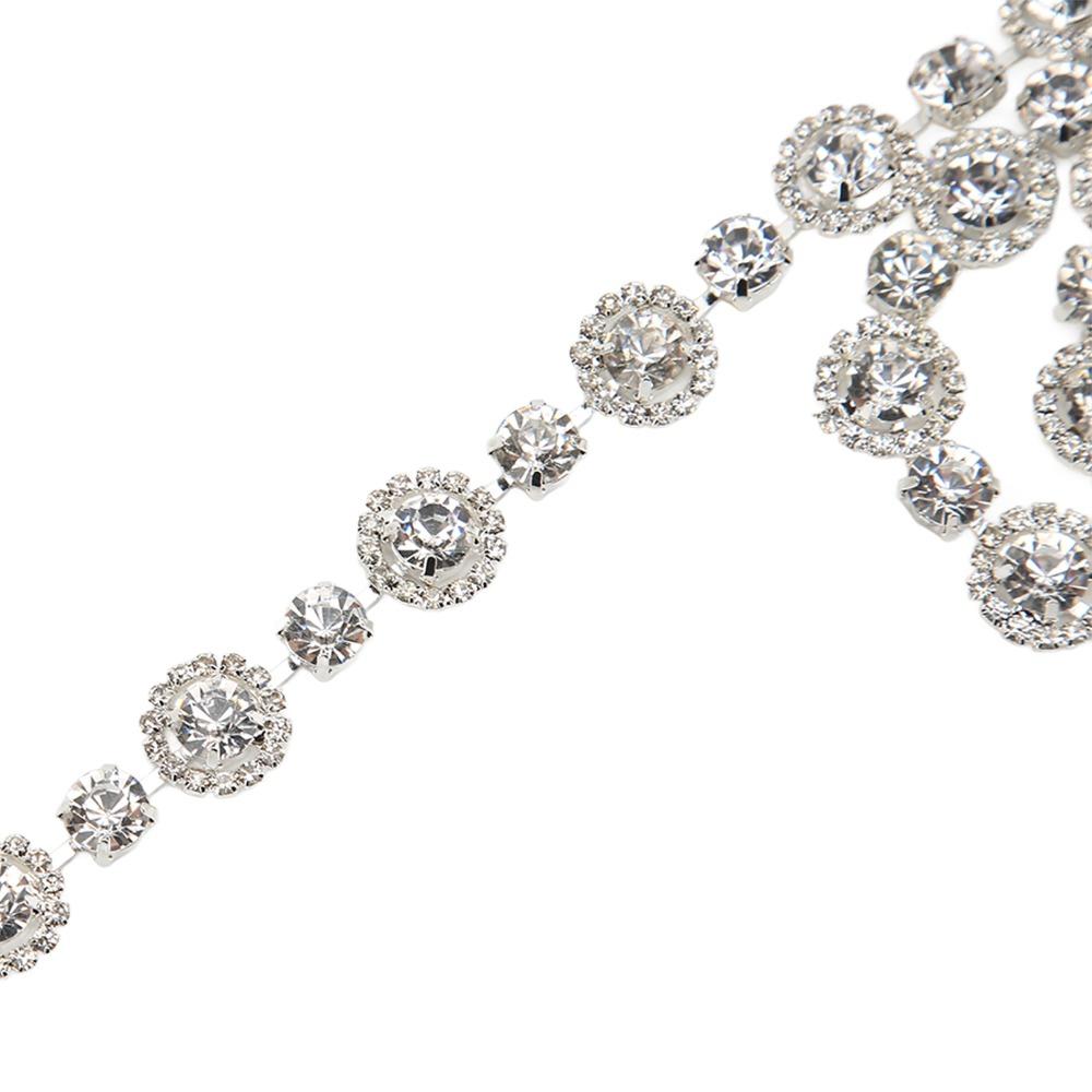1pcs Glass Crystal Rhinestone Chain Trim Crystal Applique Trim For Garment Decoration