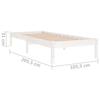 VidaXL Cadre de lit Blanc Bois de pin massif 100x200 cm