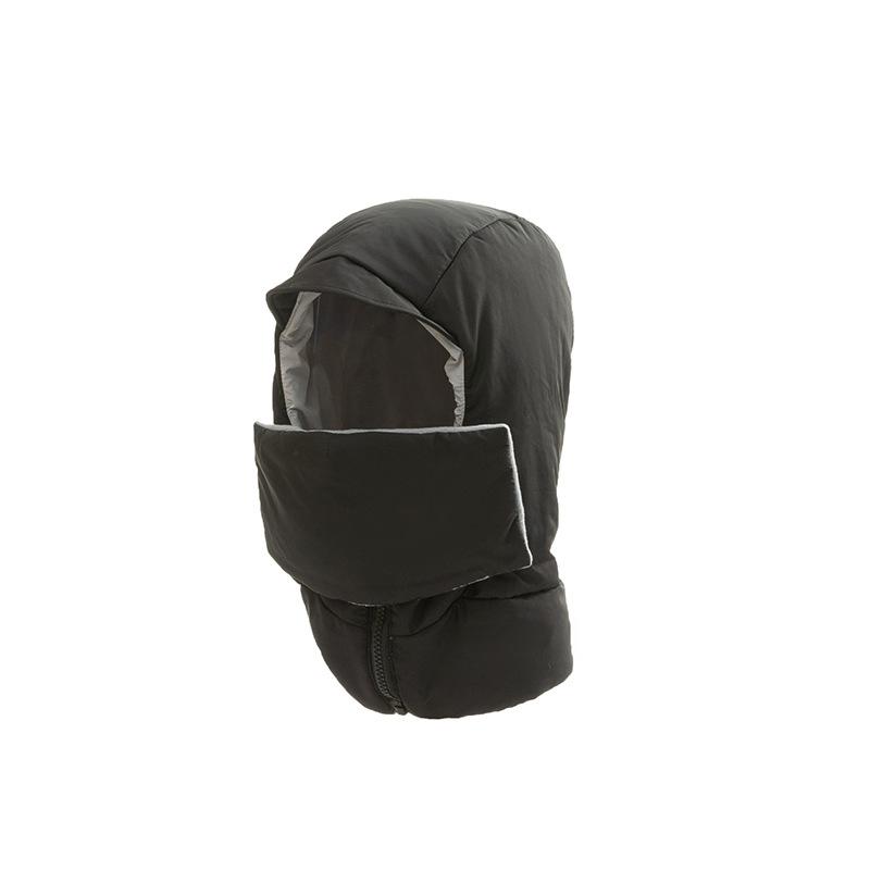 

2025 New Solid Color Winter Down with Masks Windproof Pilot Skullies Beanies Fluffy Lightweight Warm Earmuffs Balaclava Ski Hat
