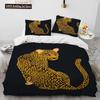 3D Tiger Leopard Wolf Animal Luksusa gultas veļas komplekts, Segas segas gultas komplekts Segas pārvalks spilvendrāna, Karaļa izmēra gultas veļas komplekts