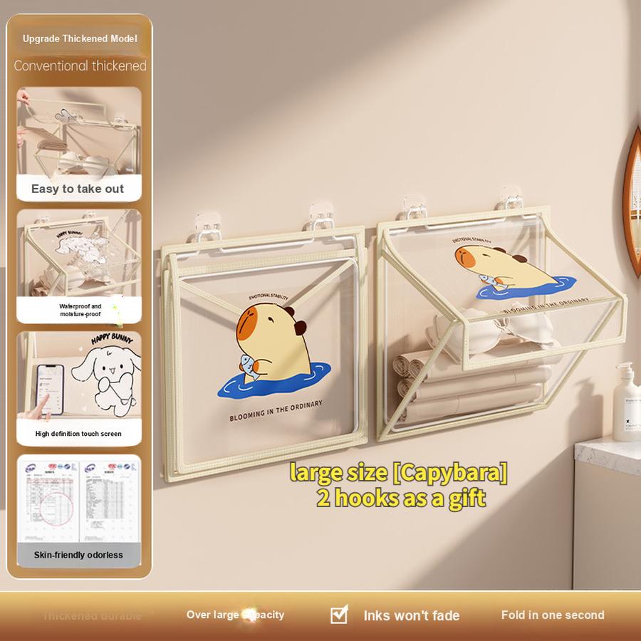 Bathroom Clothes Organizer Waterproof Bag for Shower, Toilet, and Bath - Hamper for Towels and Wet Clothes