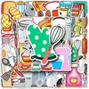 Daily Kitchen Stickers,50pcs Baking Stickers,Kitchen Sticker, Pot Sticker,for Water Bottle,Waterproof Vinyl for Laptop Computer Phone Bumper