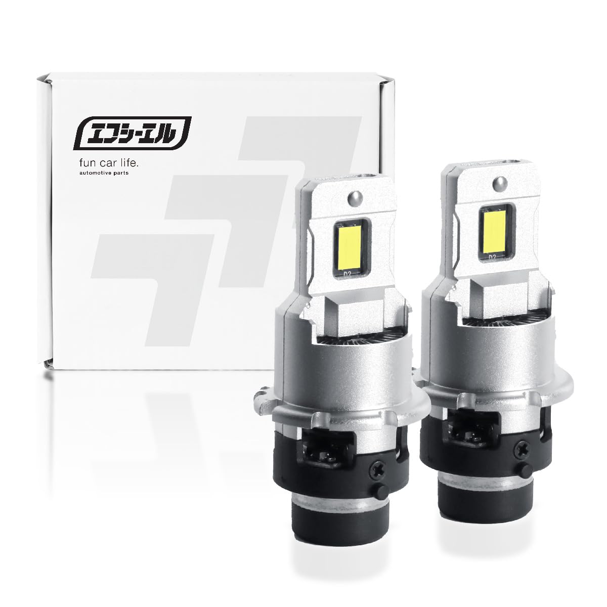 

fcl. (FCL) D2S LED Headlights - Plug and Play, Converts Original HID Bulbs to LED, 6000K White, 12V/24V, Projector Type, Vehicle Inspection Compliant