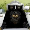 Bedding Set New Bed Cover 3D Skull Head Scary Print Family Bedroom Full Size Quilt Cover and Pillowcase Microfiber