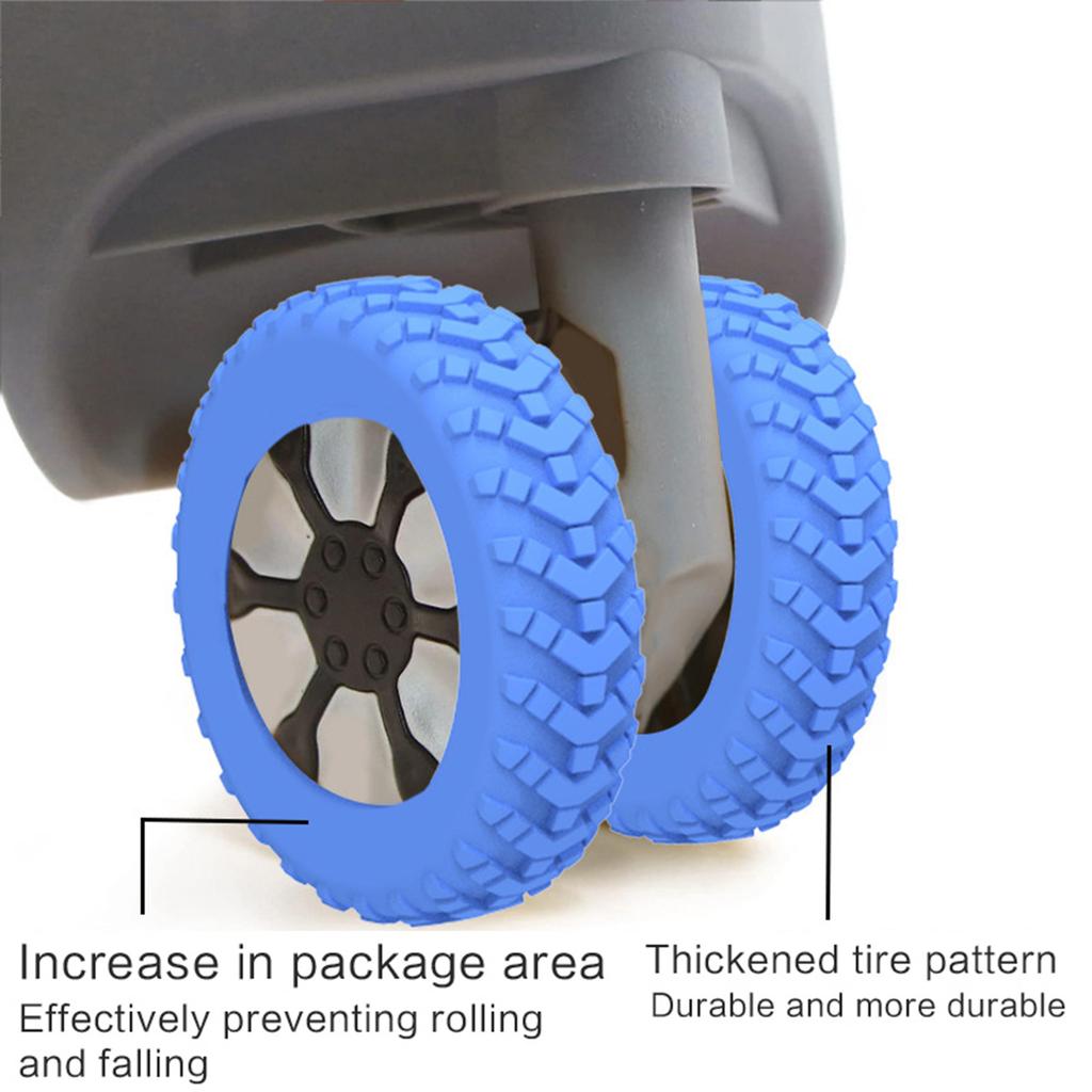 4pcs Durable Silicone Luggage Wheel Protectors Cover for Suitcases and Office Chairs