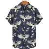 Men's Bird Costumes Hawaii Vacation Vintage Shirt For Men 3D Floral Casual Pattern High Quality Luxury Dazn Clothes Blouse Tops