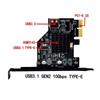 ChenYang 2-Port USB 2.0 & USB 3.1 Gen 2 Type-E Front Panel Socket - PCI-E 2X PCI Express Expansion Card Adapter.