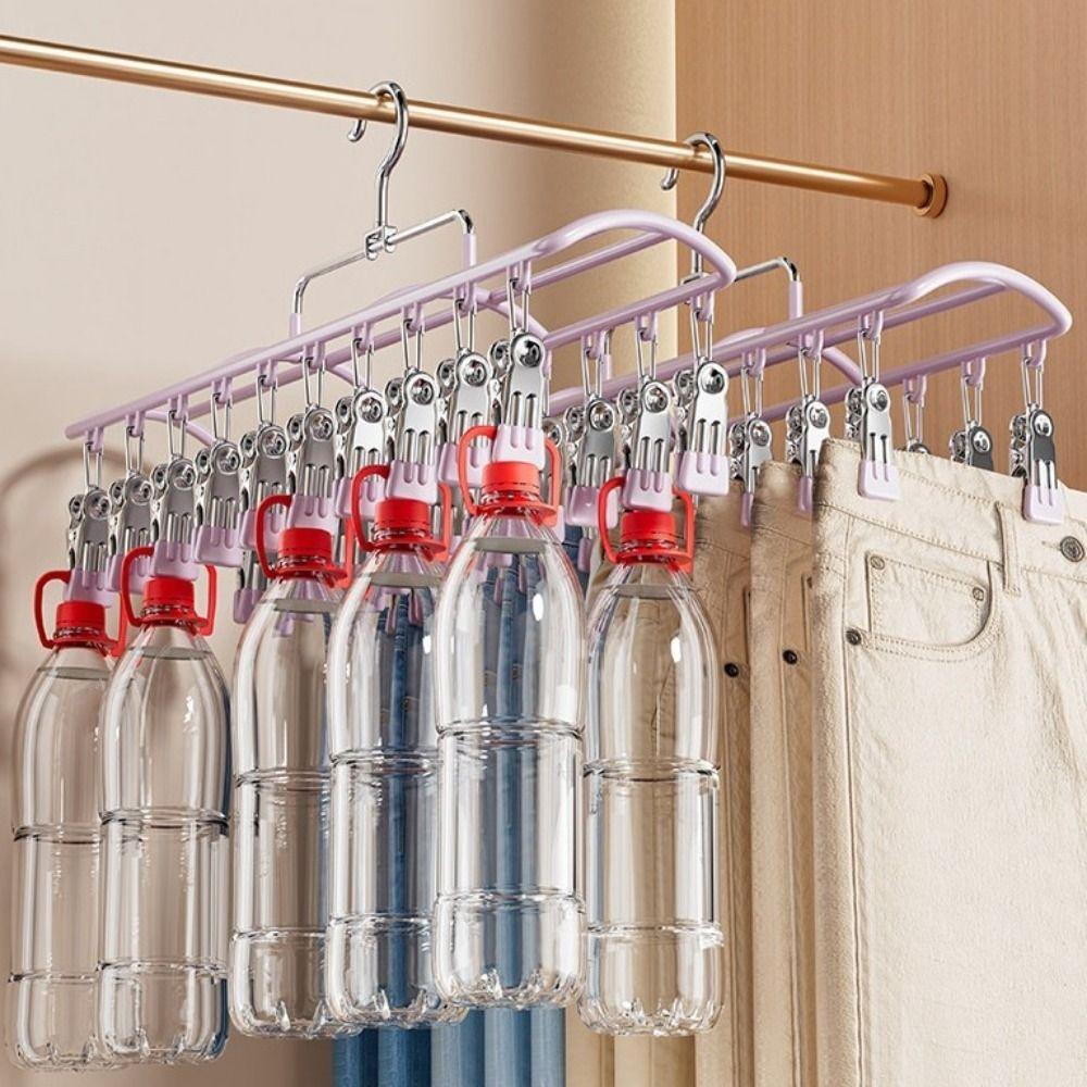 Stainless Steel 20 Clips Sock Drying Rack Non-slip Unmarked Underwear Drying Rack Indoor