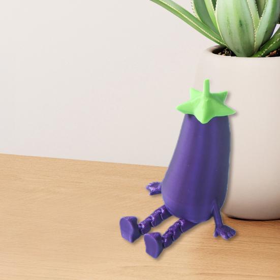 3D Printed Fruit Figurine with Articulated Legs Movable Joints Banana