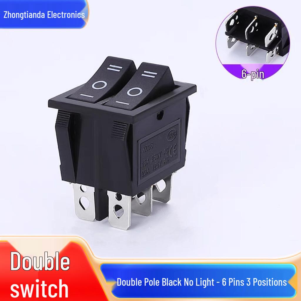 KCD4 Rocker Switch, Double Pole, 16A, 4/6 Pin with Light
