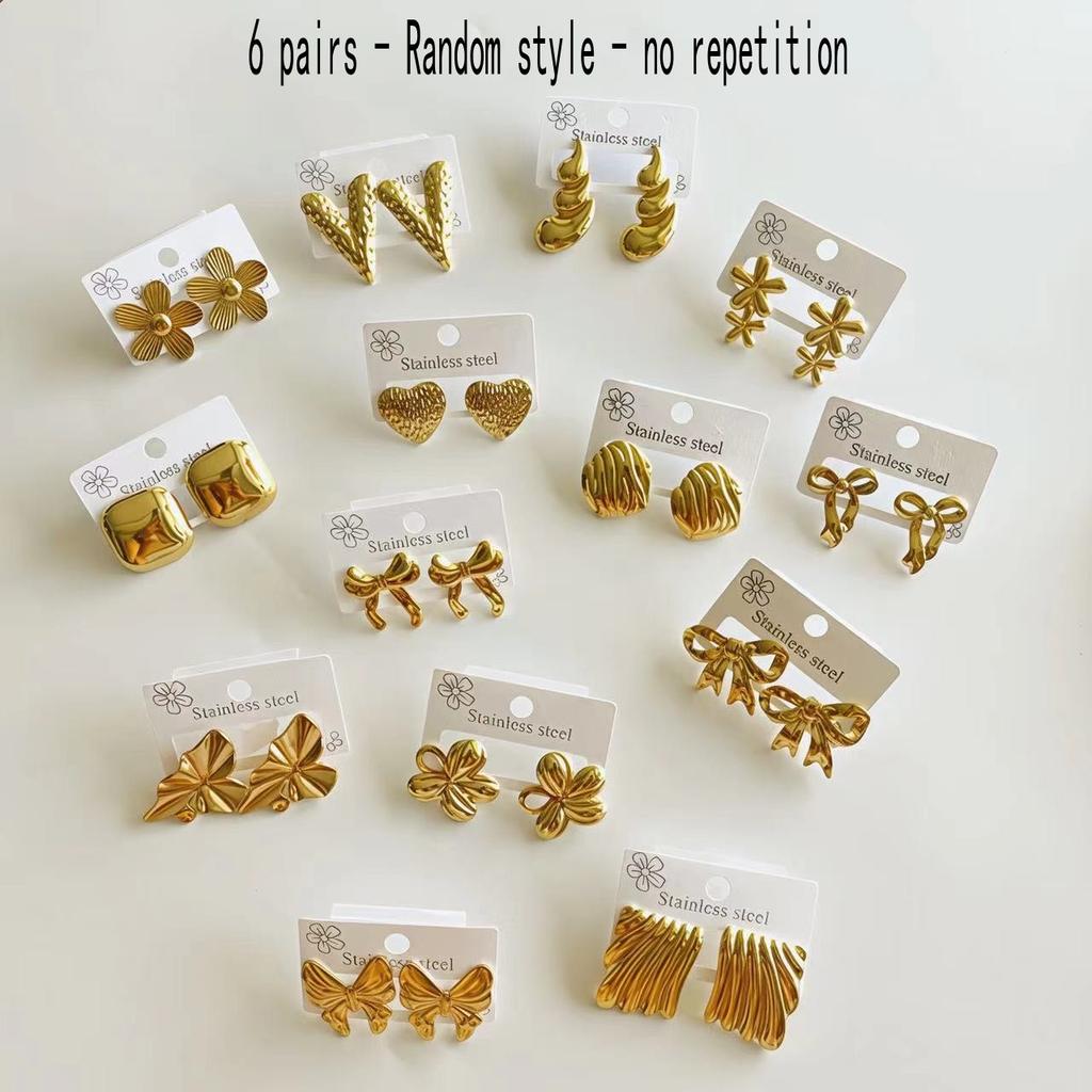 Dainty Thick Stud Earrings for Women Jewelry Irregular Geometric Flower Dangle Stud Earrings For Women Style Random Shipping
