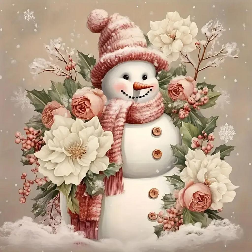 DIY Full Round Diamond Painting Cross Stitch Merry Christmas Santa Claus Snowman Home Decoration Arts Diamond Painting 5d Diamond Art Painting