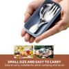 3pcs Portable Cutlery Set, Stainless Steel Short Handle Round Head Spoon, Mini Spoon and Fork Set Boxed