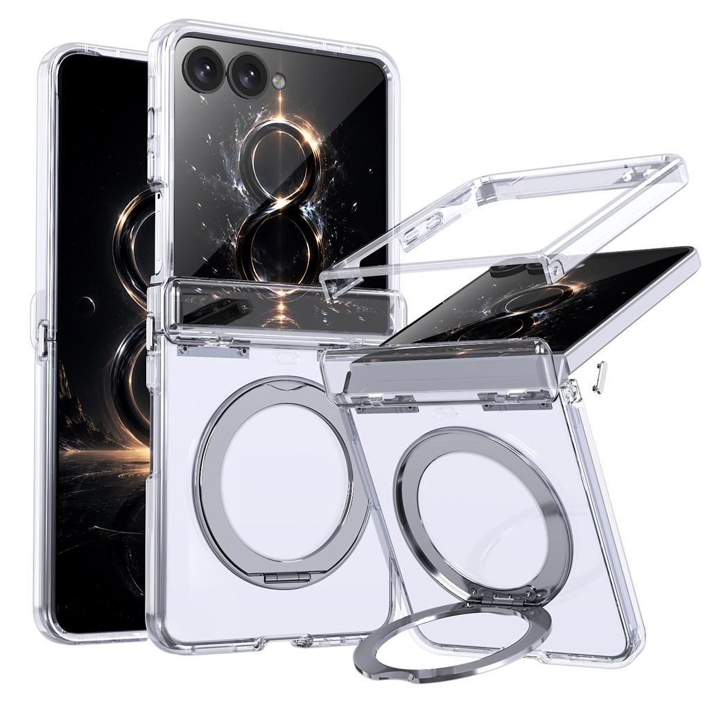 Matte Magnetic Phone Case For Samsung Z Flip 8 7 Flip8 Flip7 5G 360 Rotating Kickstand For Magsafe Hinge Full Protection Cover
