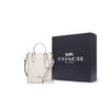 Coach N/S 14 Massivgold Logo Namensschild Beschläge Kieselsteinleder Tragetasche Einkaufstasche Schulter Crossbody Handtasche Mini Damen-Tote Weiß CJ500-IMCHK