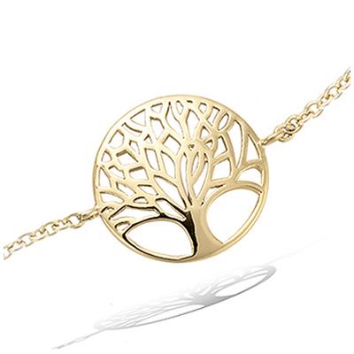 [Q1083] – Vergoldetes „Tree of Life“-Armband – 14 mm