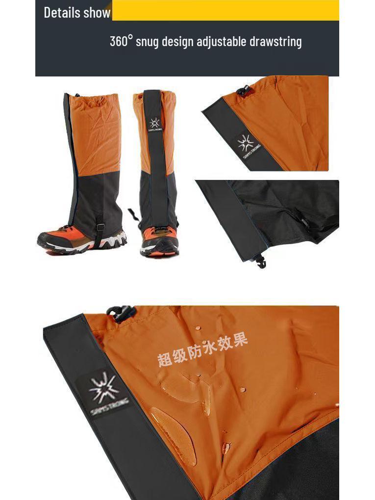 גייטרים שלג עמידים למים לשימוש יוניסקס לטיולים, טיפוס הרים וסקי - כיסויי נעליים אטומים לחול לשימוש חיצוני