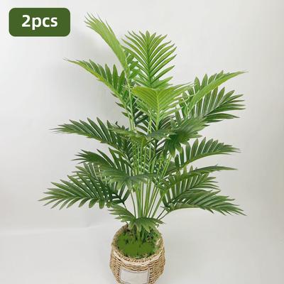 65cm 12Heads Large Artificial Palm Tree Tropical Plants Fake Palm Leaves Plastic Monstera Branch For Home Wedding Party Decor
