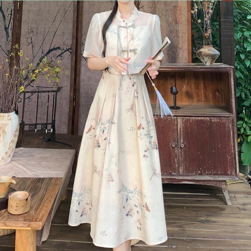 2026 Summer Hanfu-Inspired Petite Two-Piece Dress Set