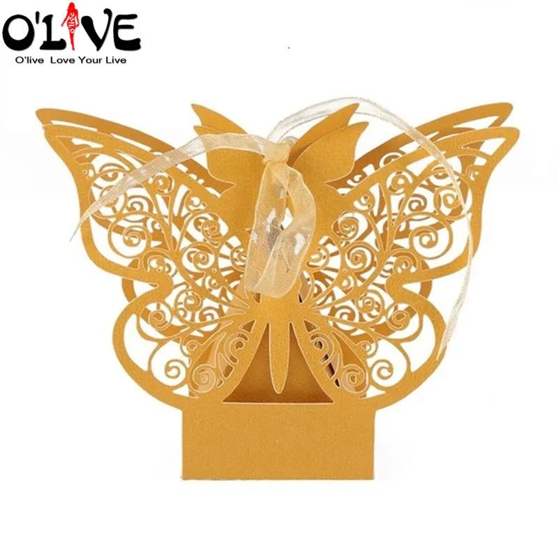 50Pcs Butterfly Favor Gift Candy Box Wedding Gift Chocolate Party Favors Packaging Sugar Boxes Present Box Decoration