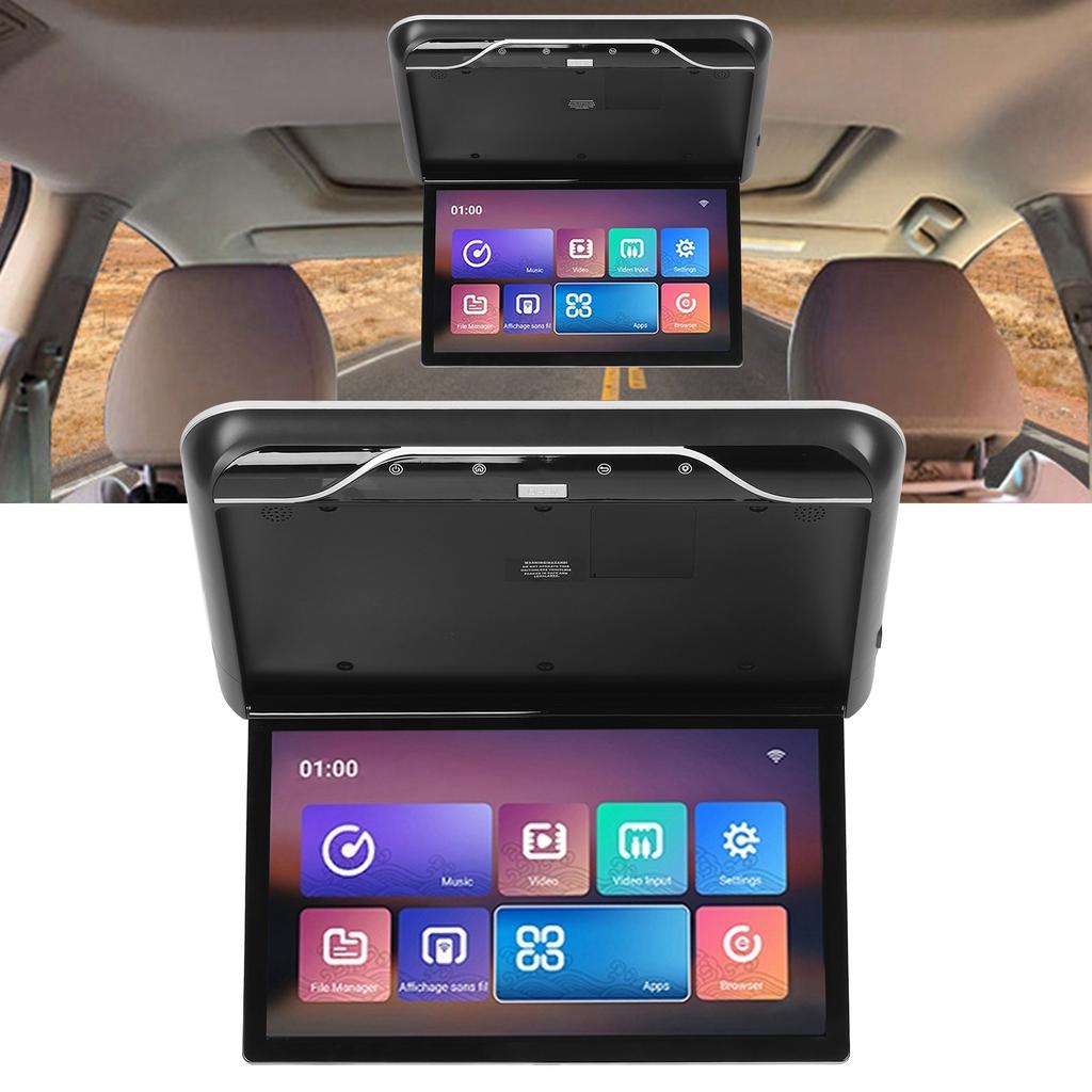 19in Car Roof Mount Flip Down Monitor Ceiling TV HD Multimedia Interface Compatiable with Remote Control for Android