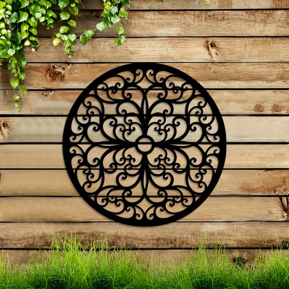 1pc Vintage Rustic Farmhouse Metal Wall Art Medallion Scroll Design for Living Room Bedroom Indoor Decor