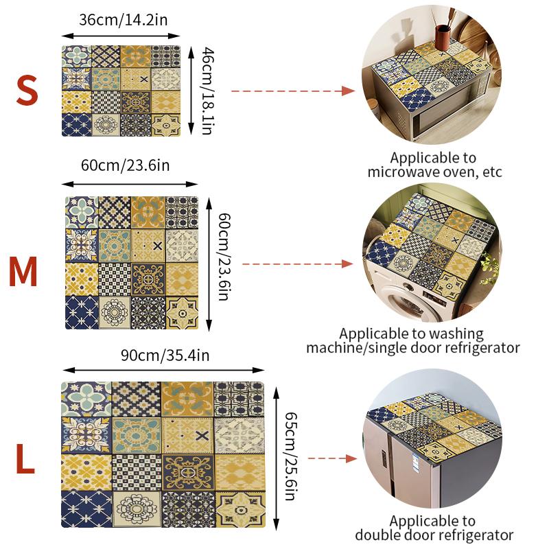Wasing Machine Top Dust Cover Microwave Cover Mat Microwave Oven Refrigerator Top Protector Kitchen Drain Pad Table Place Mat
