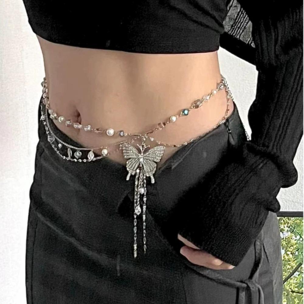 

Waist Chains Butterfly Elegant Belly Chain Fashion Advanced Waist Accessory Versatile Hip Chain for Women