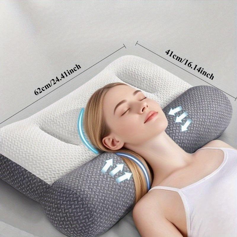 1pcs Ergonomic Zoned Traction Cervical Pillow Home Sleep Support Pillow Neck Relief Pillow for Comfortable Sleeping