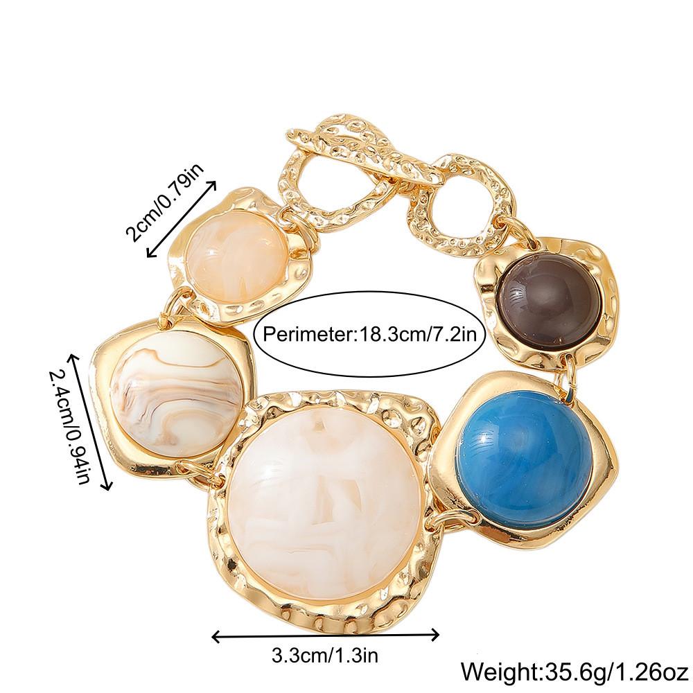 Geometric Resin Pendant Necklace With Electroplated Finish For Casual Women Accessory