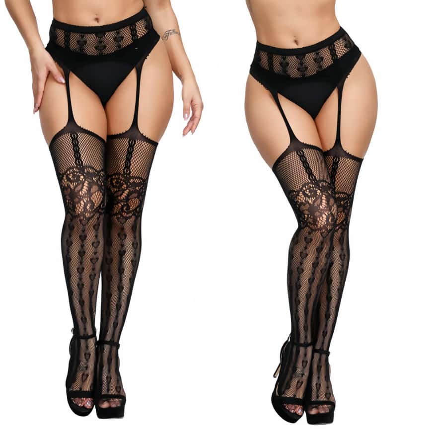 Newfunjoin Large Plus Size Fishnets Big Mesh Stockings Garter Belt Pantyhose Thigh High Sexy Hot Hollow Tights Women Panty Socks
