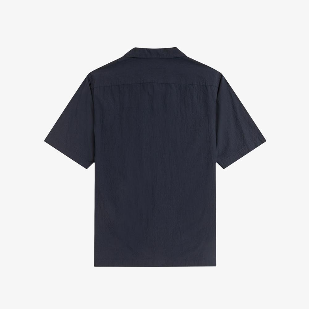 Fred Perry [Sharp] Seersucker Revere Collar Shirt - Navy Afpm2612471-608