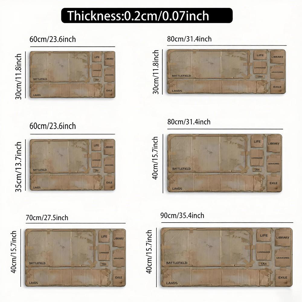 Cardboard Theme Zone Magic Party Game Mat Durable Rubber for MTGTCG Games Xcm Mouse Pad Offices Desk Mats Friendly Design