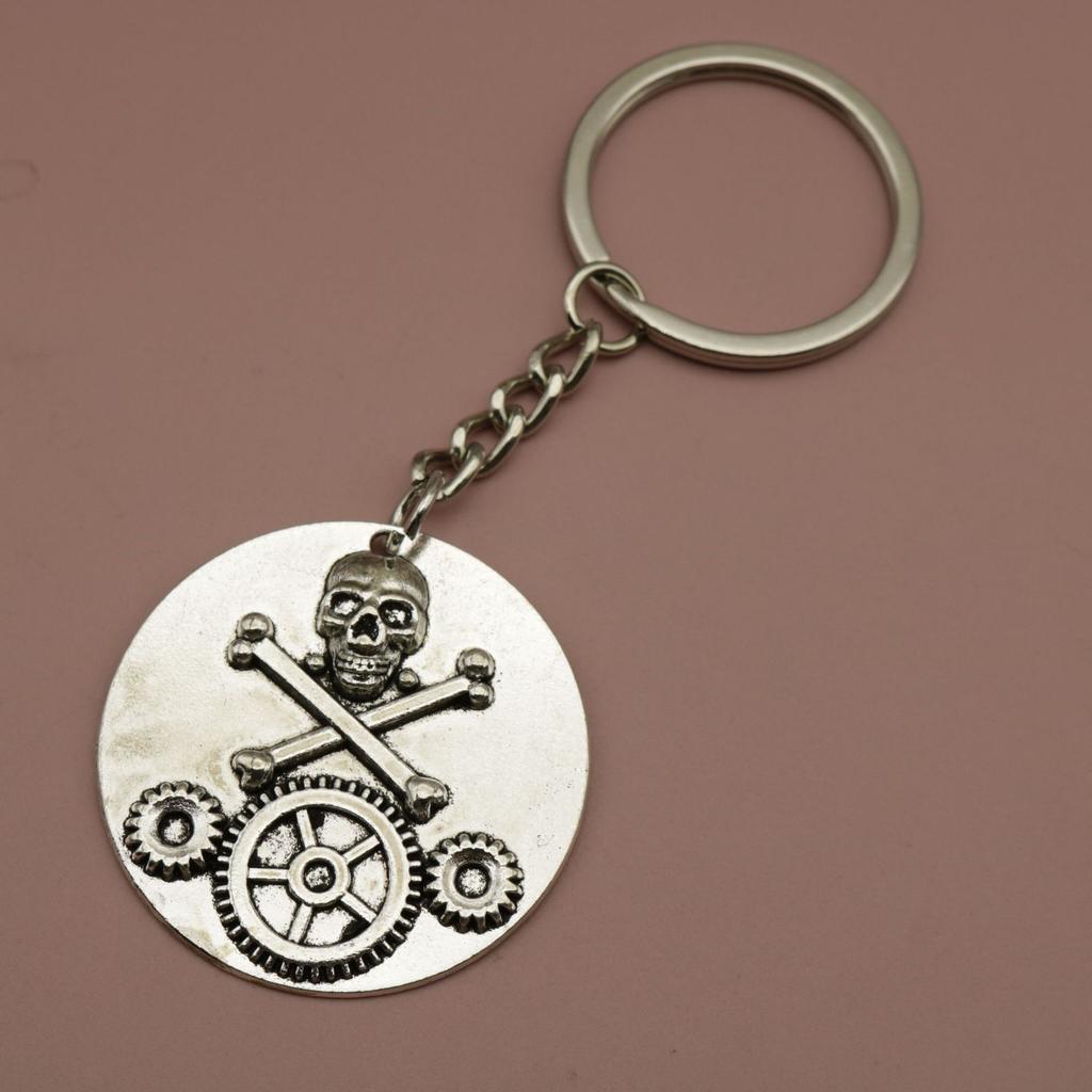 Hot Selling Jewelry, Minimalist Skull Gear Keychain Pendant