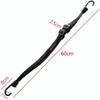 2 Pcs Universal Motorcycle Helmet Luggage Rope 24" Motorcycle Bungee Cord Bandage Retractable Elastic Strap With 2 Hooks (Black)